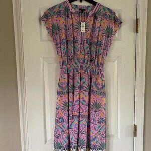 NWT Talbots Multi-colored Tropical Print Dress Size Petite P